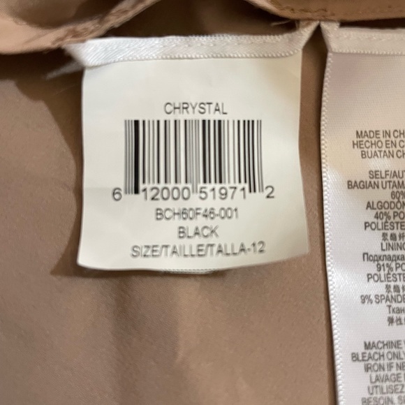 BCBG MAXAZRIA  Chrystal women’s black & beige lazer cut sleeveless dress size 12 - Picture 7 of 15